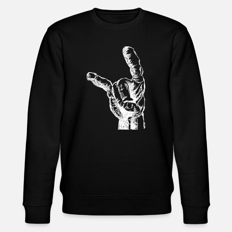 Headbanger´s Hand - Stanley/Stella Unisex Bio-Sweatshirt CHANGER  - Schwarz
