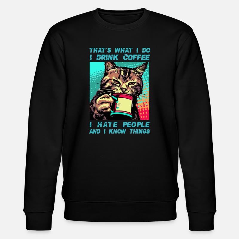 Café avec un chat - Sweat bio CHANGER Stanley/Stella Unisexe - noir