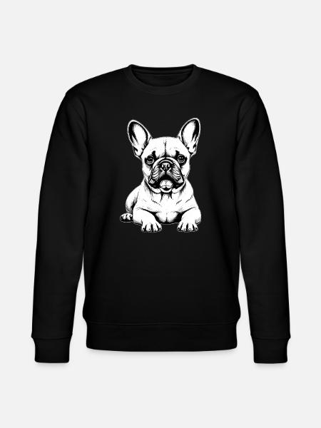 Cuddly Dog French Bulldog Charm - Stanley/Stella CHANGER Unisex Organic Sweatshirt - black
