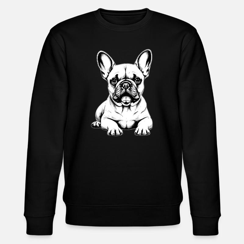 Chien câlin Bouledogue Français Breloque - Sweat bio CHANGER Stanley/Stella Unisexe - noir