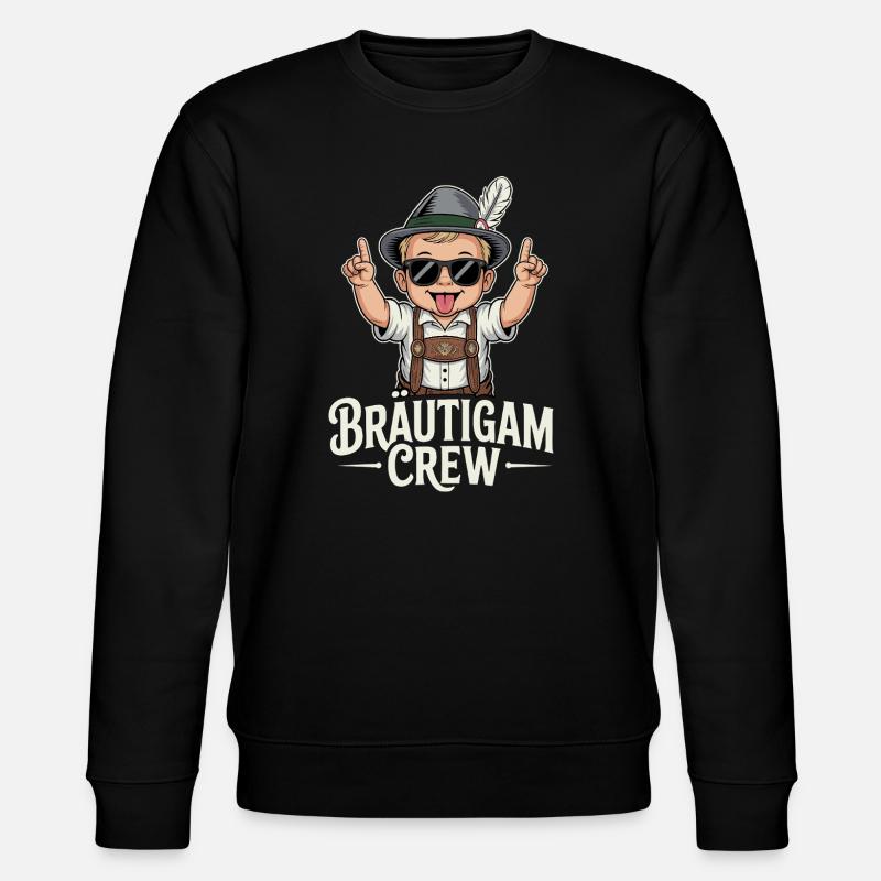 Funny Bräutigam Crew Baby Design - Stanley/Stella Unisex Bio-Sweatshirt CHANGER  - Schwarz
