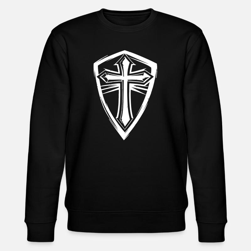 Kreuzsymbol im Shield-Design - Stanley/Stella Unisex Bio-Sweatshirt CHANGER - Schwarz