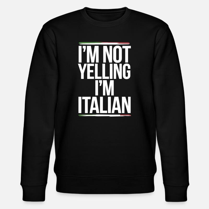 Bold Italian Pride Graphic Tee - Stanley/Stella CHANGER Unisex Organic Sweatshirt - black