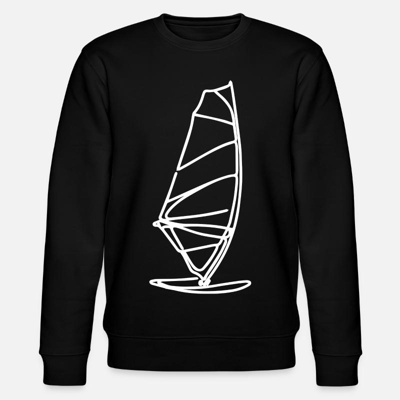 Windsurfbrett Skizze - Stanley/Stella Unisex Bio-Sweatshirt CHANGER  - Schwarz
