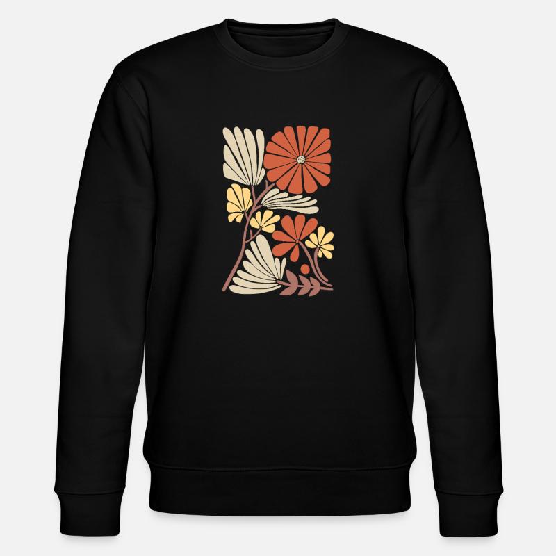 Boho Blumen Muster - Stanley/Stella Unisex Bio-Sweatshirt CHANGER  - Schwarz
