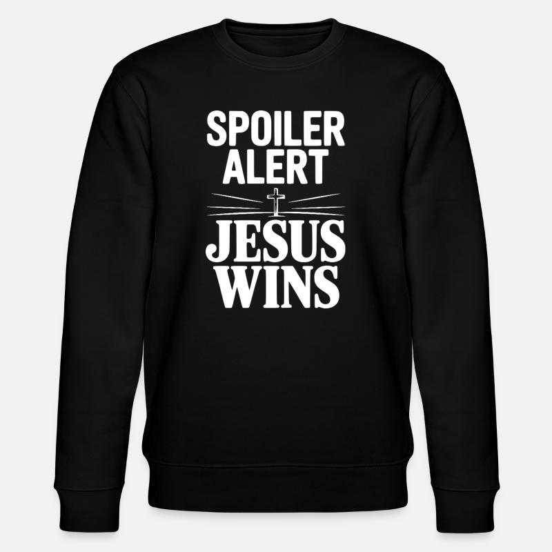 Spoilerwarnung: Jesus gewinnt! - Stanley/Stella Unisex Bio-Sweatshirt CHANGER - Schwarz