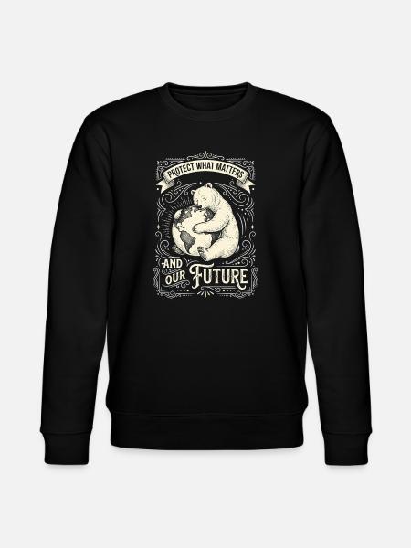 Panda Protection Future Ornament - Stanley/Stella CHANGER Unisex Organic Sweatshirt - black