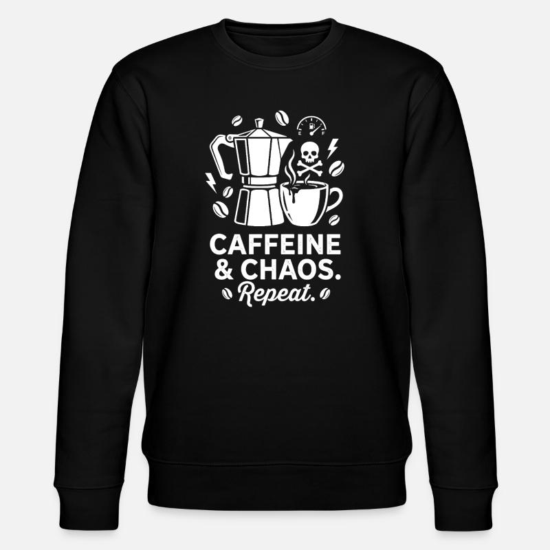 Kaffeechaos: Mokka, Schädel & Repeat - Stanley/Stella Unisex Bio-Sweatshirt CHANGER  - Schwarz