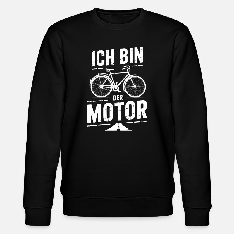 Ich bin der Motor Fahrrad - Stanley/Stella Unisex Bio-Sweatshirt CHANGER - Schwarz