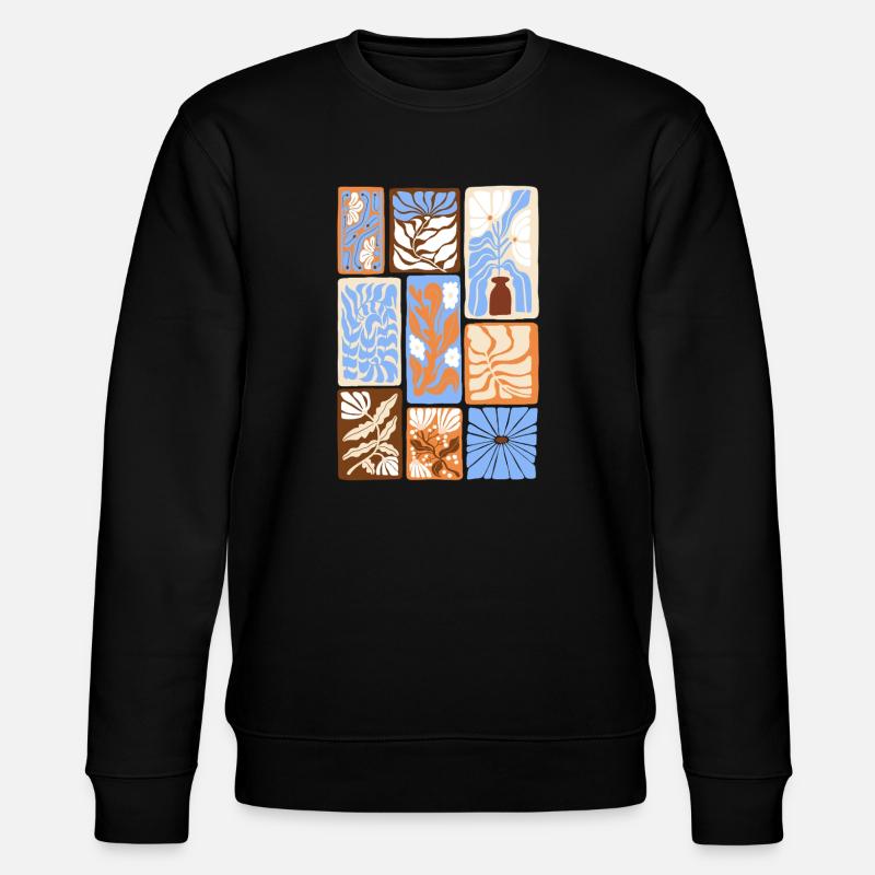 Abstract Botanical Patterns - Stanley/Stella CHANGER Unisex Organic Sweatshirt - black