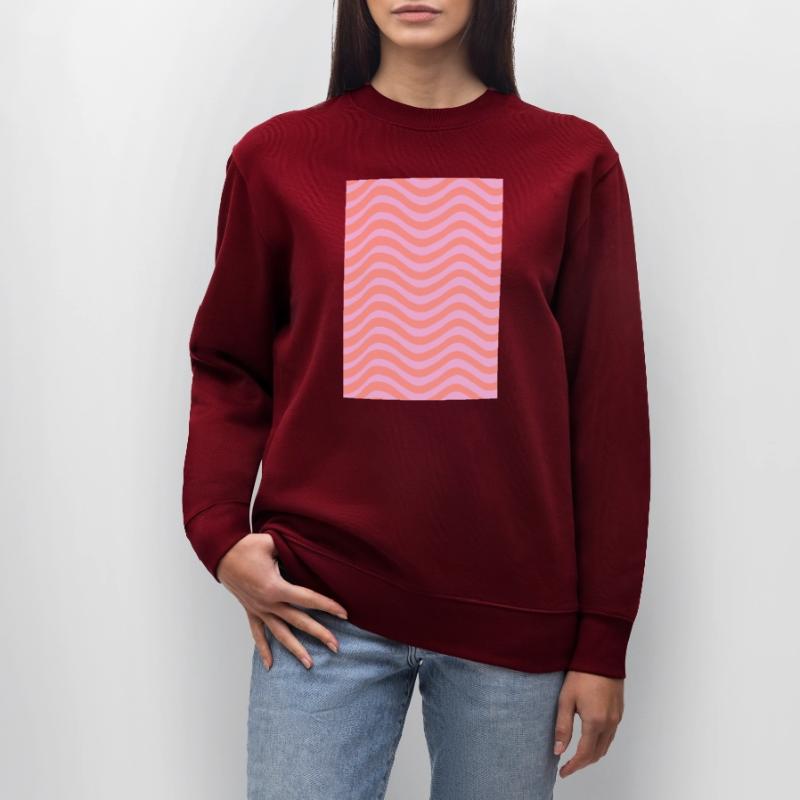 Stripe Wave Pattern - Pink Customizable Stanley/Stella CHANGER Unisex Organic Sweatshirt