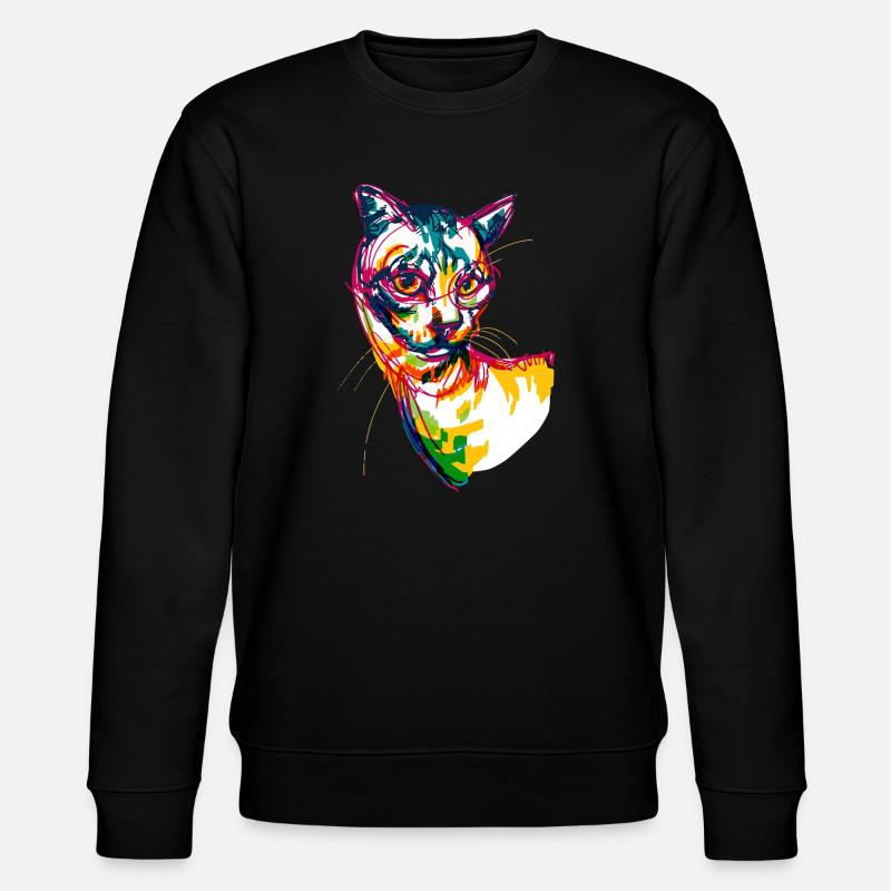 Neon Cat - Stanley/Stella CHANGER Unisex Organic Sweatshirt - black