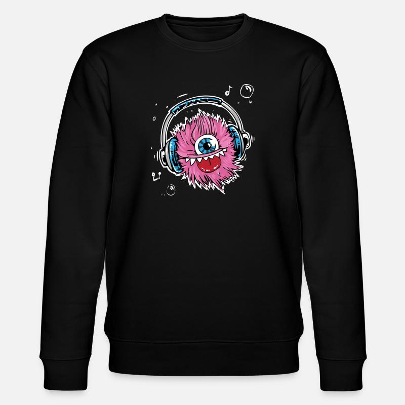Monster,Kopfhörer,musik,singen - Stanley/Stella Unisex Bio-Sweatshirt CHANGER  - Schwarz