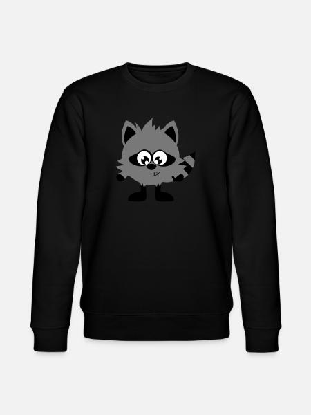 Monstamoon - Waschbärimon - Stanley/Stella Unisex Bio-Sweatshirt CHANGER - Schwarz