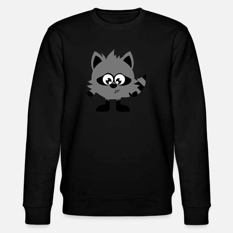 Monstamoon - Waschbärimon - Stanley/Stella Unisex Bio-Sweatshirt CHANGER  - Schwarz