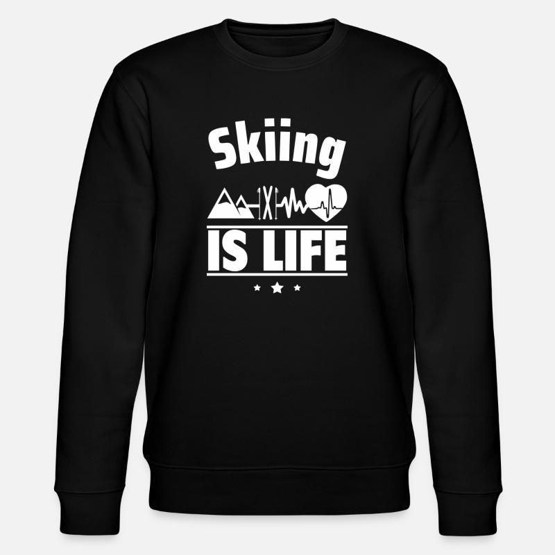 Skiing is life - Stanley/Stella CHANGER Unisex Organic Sweatshirt - black