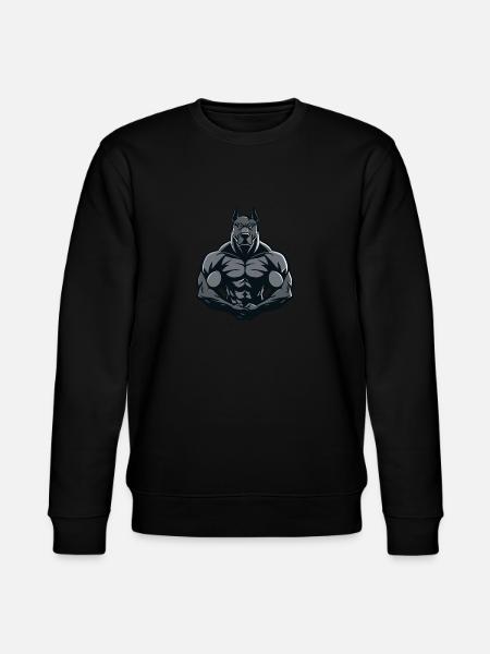Great Dane Dog Muscles Bodybuilding - Stanley/Stella CHANGER Unisex Organic Sweatshirt - black