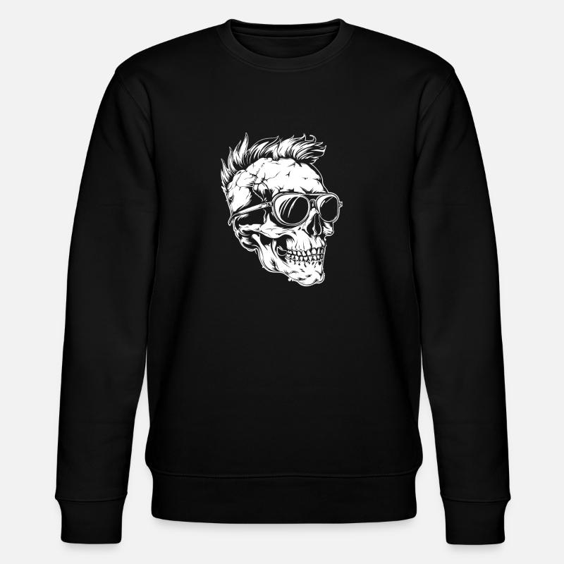 Crâne punk - Sweat bio CHANGER Stanley/Stella Unisexe - noir