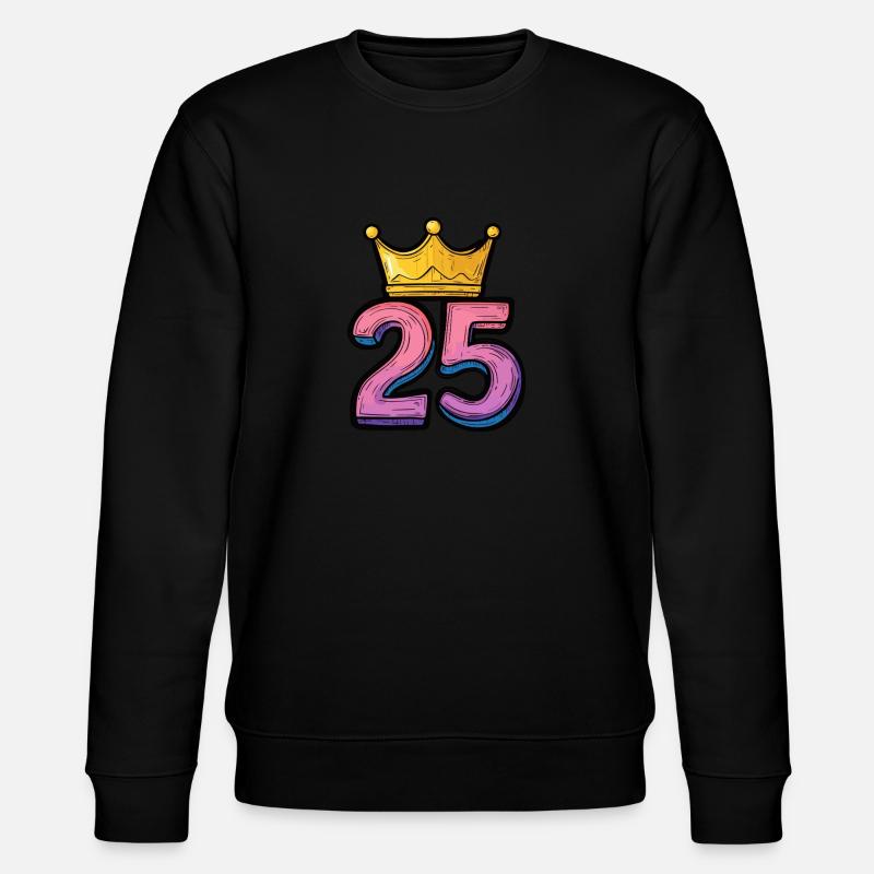25 Zahl Krone - Stanley/Stella Unisex Bio-Sweatshirt CHANGER  - Schwarz