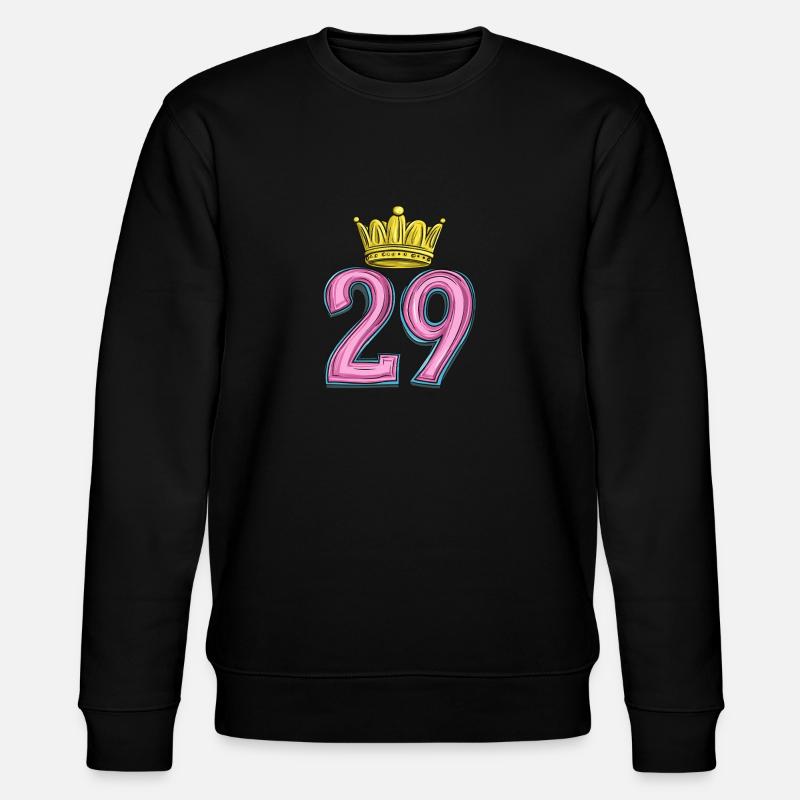29 Zahl Krone - Stanley/Stella Unisex Bio-Sweatshirt CHANGER  - Schwarz