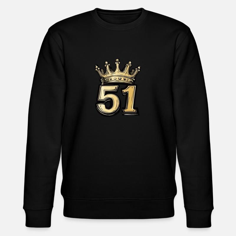 51 Zahl Krone - Stanley/Stella Unisex Bio-Sweatshirt CHANGER  - Schwarz