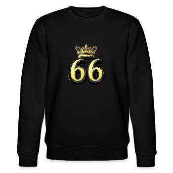 66 Number Krone - Stanley/Stella CHANGER Unisex Organic Sweatshirt - black - Front - Nik (191cm) & Marisol (170cm)