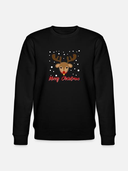 Merry Christmas Deer Reindeer Merry - Stanley/Stella CHANGER Unisex Organic Sweatshirt - black