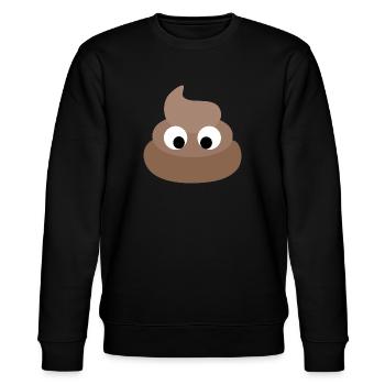 Kacke Emoji Kackhaufen - Stanley/Stella Unisex Bio-Sweatshirt CHANGER  - Schwarz - Vorne - Nik (191cm) & Marisol (170cm)