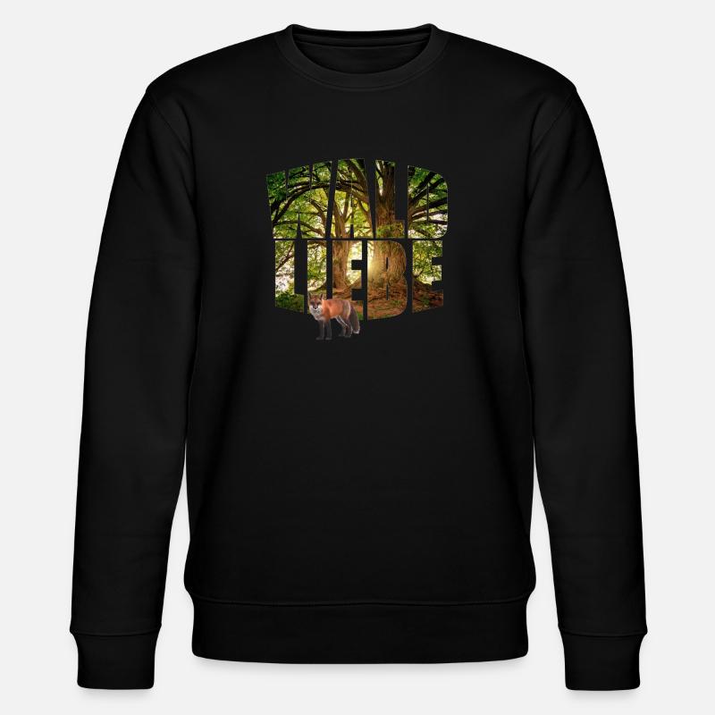 waldliebe mit fuchs - Stanley/Stella Unisex Bio-Sweatshirt CHANGER  - Schwarz