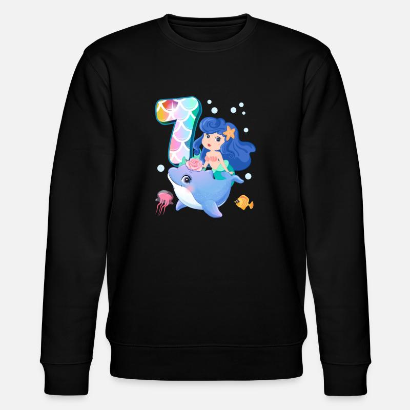 7e anniversaire | | anniversaire de sirène - Sweat bio CHANGER Stanley/Stella Unisexe - noir