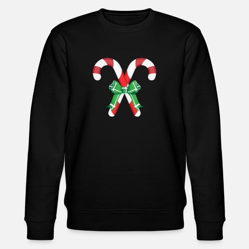 candy Cane - Stanley/Stella CHANGER Unisex Organic Sweatshirt - black