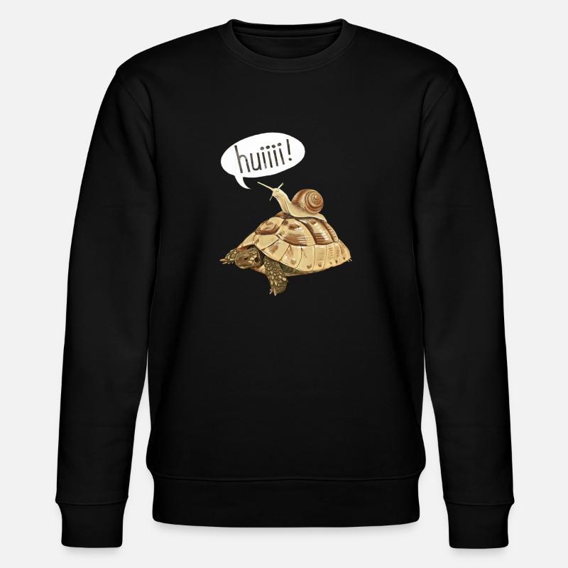 Schnecke im Geschwindigkeitsrausch – Schildkröte - Stanley/Stella Unisex Bio-Sweatshirt CHANGER  - Schwarz