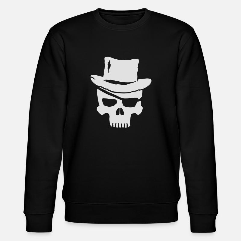 skull pirate hat - Stanley/Stella CHANGER Unisex Organic Sweatshirt - black