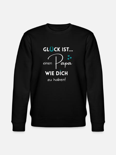 Glück ist, einen Papa wie Dich zu haben - Stanley/Stella Unisex Bio-Sweatshirt CHANGER  - Schwarz
