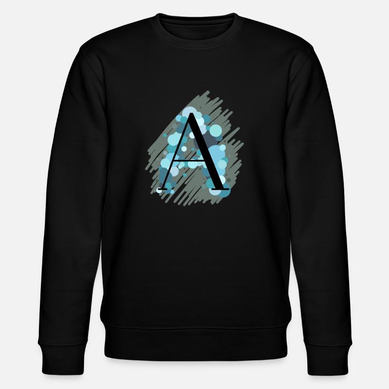 Buchstabe A - türkis - Stanley/Stella Unisex Bio-Sweatshirt CHANGER  - Schwarz