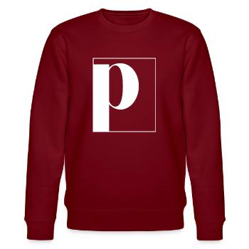 Buchstaben-Alphabet p - Stanley/Stella Unisex Bio-Sweatshirt CHANGER  - Burgunderrot - Vorne - Nik (191cm) & Marisol (170cm)