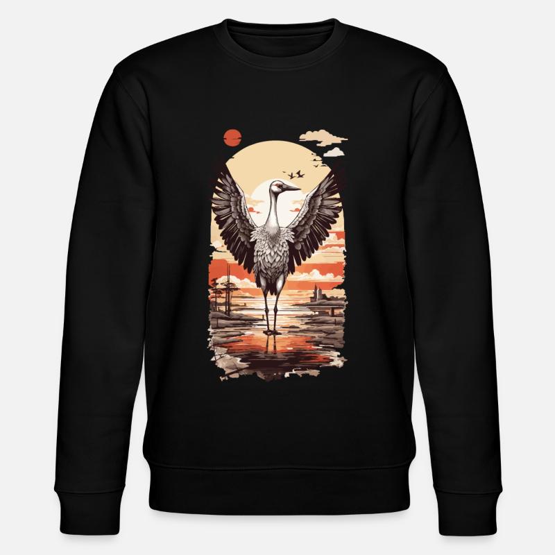 Grue Ukiyo-E Tradition Japon & Beauté - Sweat bio CHANGER Stanley/Stella Unisexe - noir
