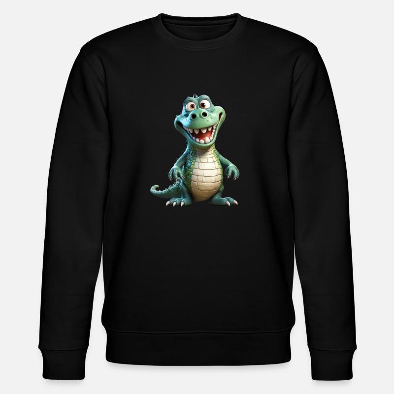 Ein lustiges Krokodil - Stanley/Stella Unisex Bio-Sweatshirt CHANGER  - Schwarz