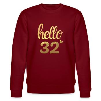 Hello 32 doré - Sweat bio CHANGER Stanley/Stella Unisexe - bordeaux - Devant - Nik (191cm) & Marisol (170cm)