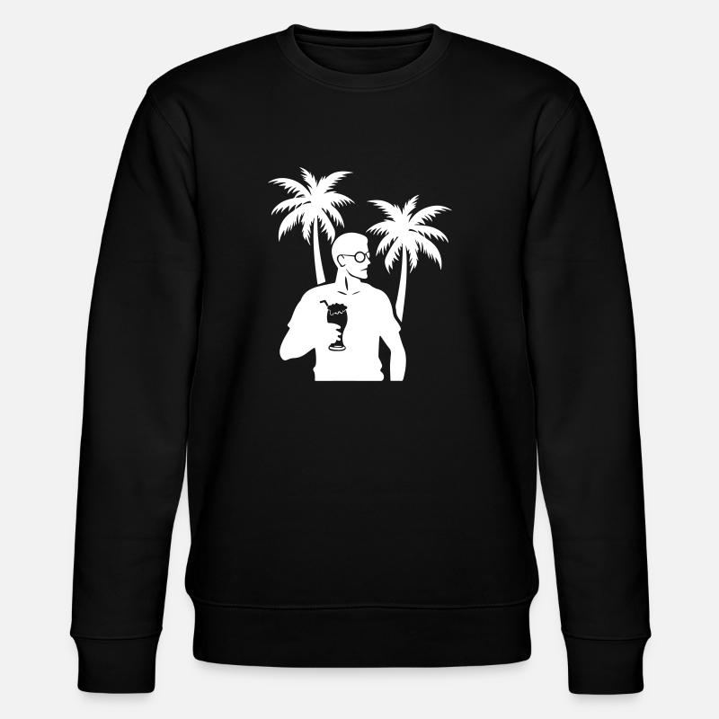 Palmen Urlaub Drinking - Stanley/Stella Unisex Bio-Sweatshirt CHANGER  - Schwarz