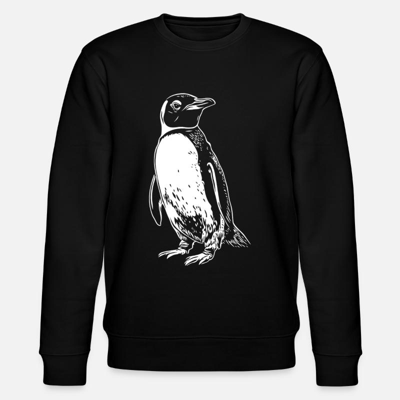 Dessin du pingouin blanc - Sweat bio CHANGER Stanley/Stella Unisexe - noir