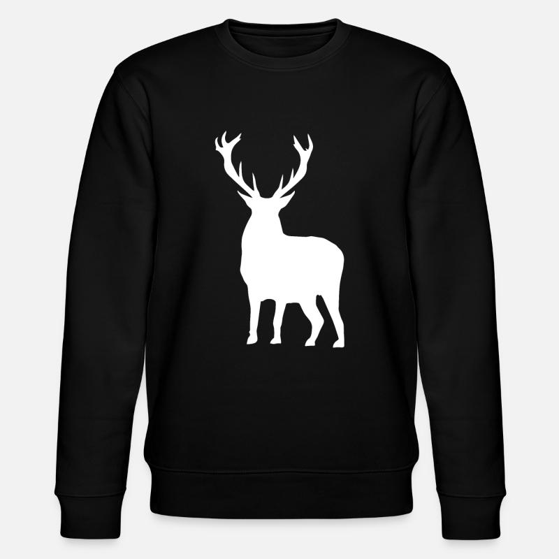 Hirsch Silhouette - Stanley/Stella Unisex Bio-Sweatshirt CHANGER - Schwarz