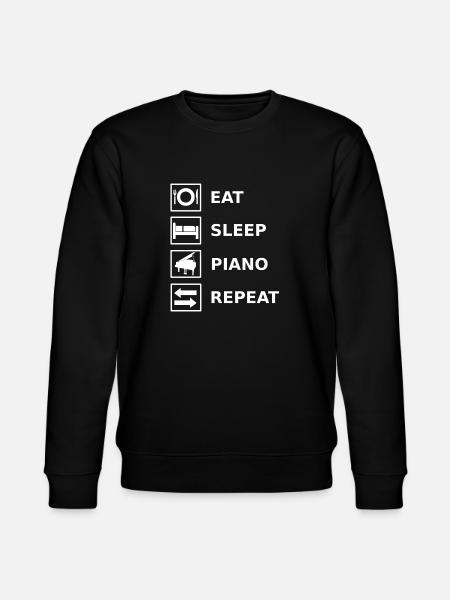 Eat Sleep Piano Repeat - Stanley/Stella Unisex Bio-Sweatshirt CHANGER  - Schwarz