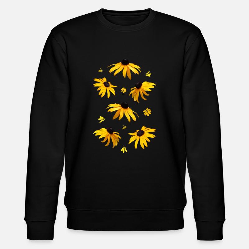 Sonnenhut gelbe Blumen - Stanley/Stella Unisex Bio-Sweatshirt CHANGER  - Schwarz