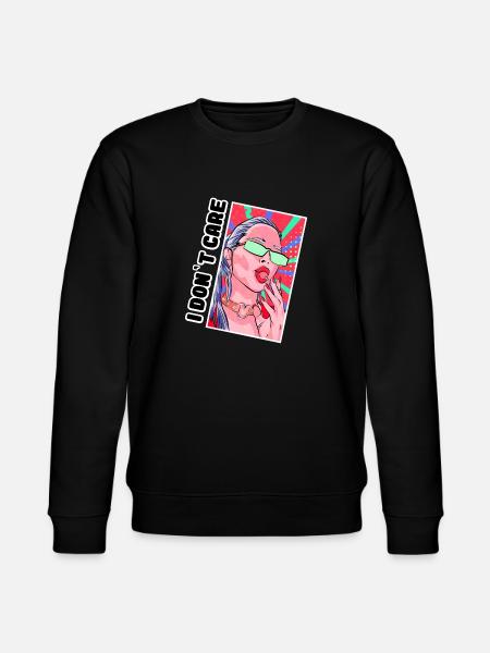 I DON'T CARE - Stanley/Stella CHANGER Unisex Organic Sweatshirt - black
