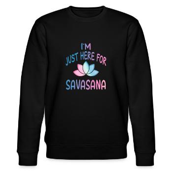 Yoga Savasana - Stanley/Stella Unisex Bio-Sweatshirt CHANGER  - Schwarz - Vorne - Nik (191cm) & Marisol (170cm)