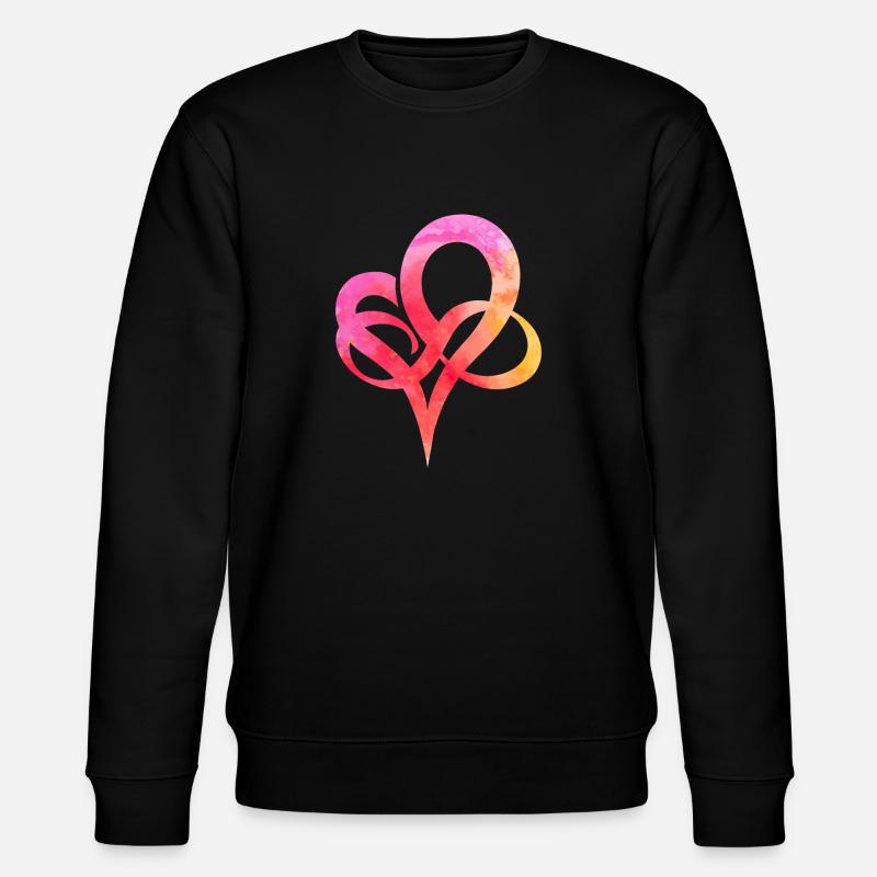 Coeur aquarelle - Sweat bio CHANGER Stanley/Stella Unisexe - noir