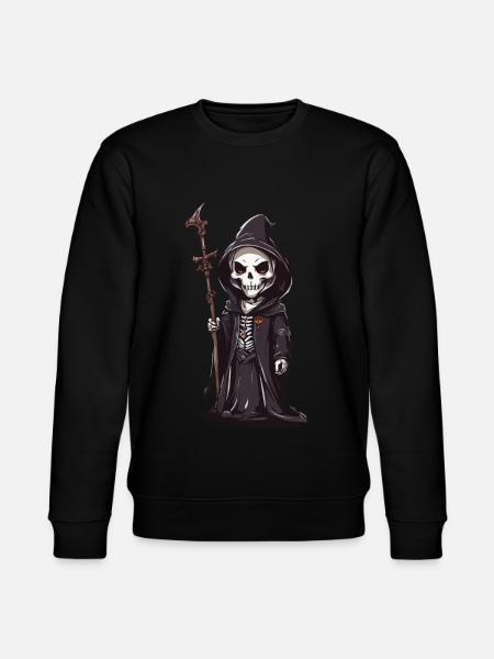 Cute Skeleton Magician Halloween Magic - Stanley/Stella CHANGER Unisex Organic Sweatshirt - black