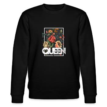 Queen Flowers - Stanley/Stella Unisex Bio-Sweatshirt CHANGER  - Schwarz - Vorne - Nik (191cm) & Marisol (170cm)