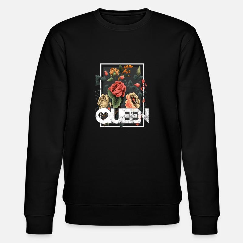 Queen Flowers - Stanley/Stella Unisex Bio-Sweatshirt CHANGER - Schwarz